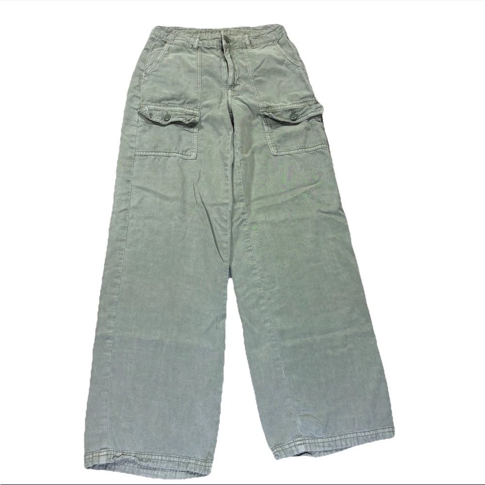 American eagle cargos green wide leg skater pant size 0